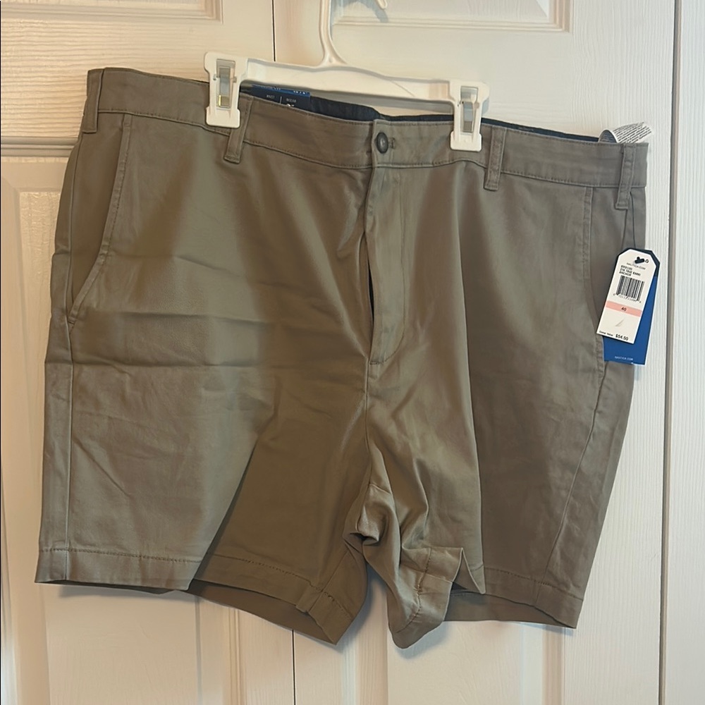 Nautica Tan Flat Front Shorts Modern Fit